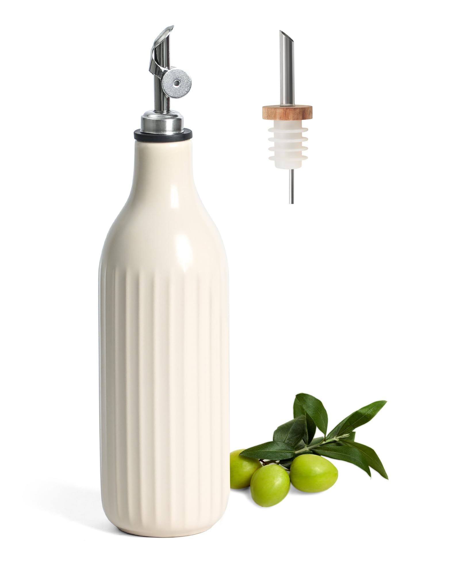  FE FUN ELEMENTS botella dispensadora de aceite de oliva 560 ml, vertido estable para la cocina.