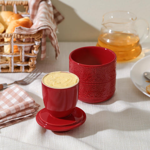 FE FUN ELEMENTS Butter Crock cierre hermético de tapa para sellado