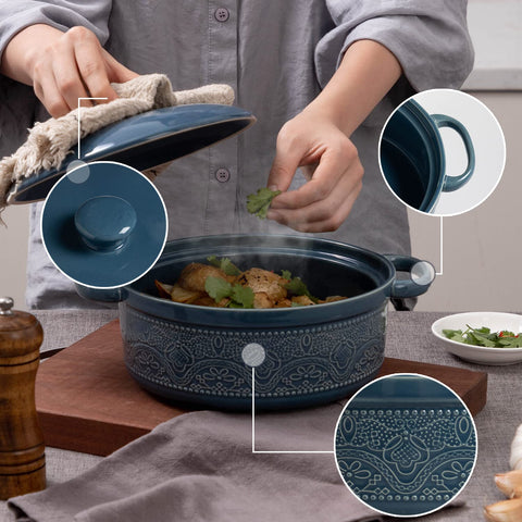 Cazuela FE FUN ELEMENTS con asas para transportar de la cocina a la mesa con facilidad.