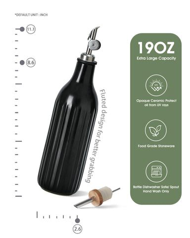 FE FUN ELEMENTS dispensador aceite oliva con boquilla madera facilita un vertido suave.