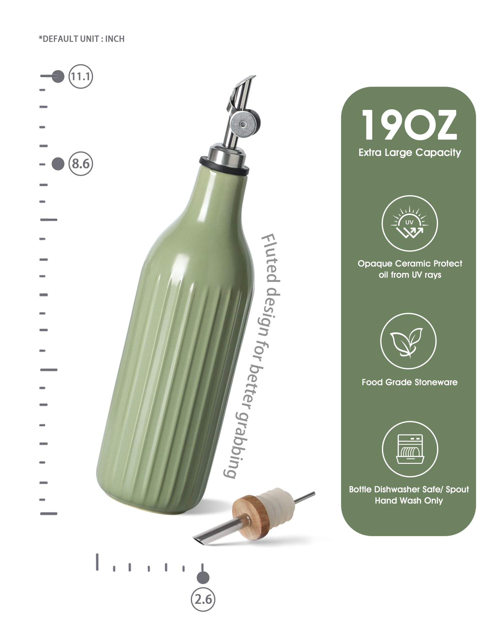 FE FUN ELEMENTS dispensador vinagre 560 ml mantiene sabor y protección de la luz