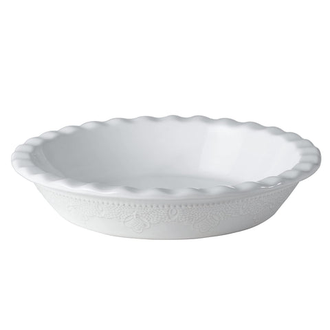 FE FUN ELEMENTS molde tarta ceramica 9 pulgadas blanco brillante, horneado uniforme.