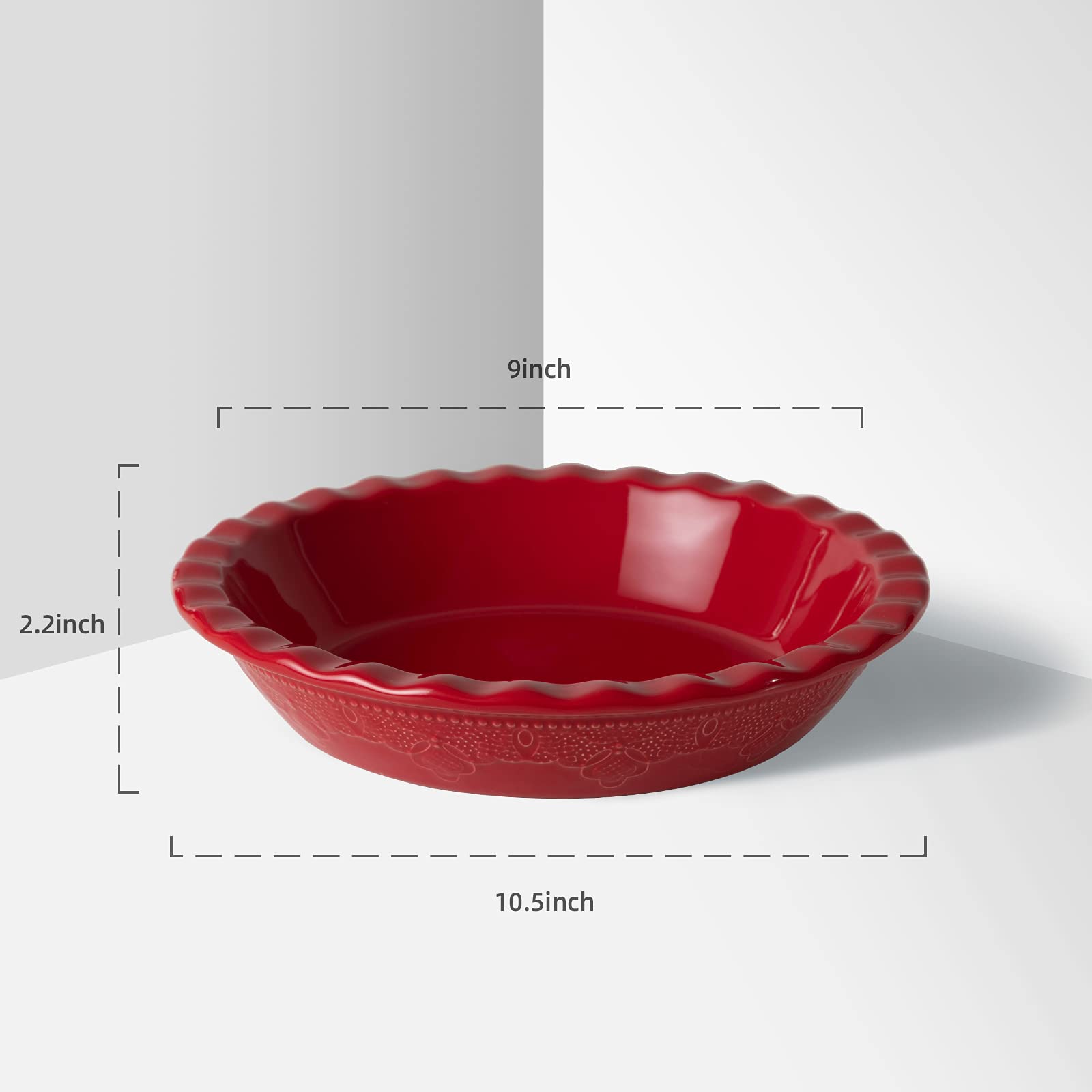 FE FUN ELEMENTS plato pie ceramico profundo 9 pulgadas ideal para relleno generoso