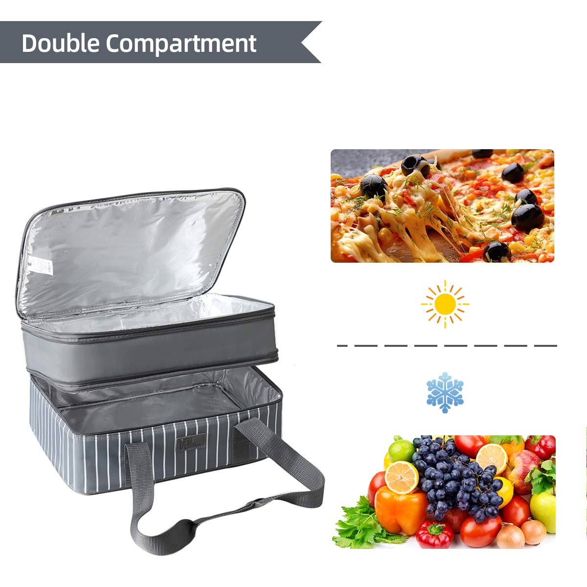 Portacazuela FE FUN ELEMENTS exterior con bolsillo para utensilios, ideal para fiestas.