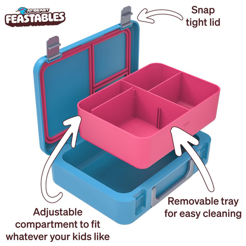 Feastables Mr Beast lonchera tapa con sello para evitar fugas