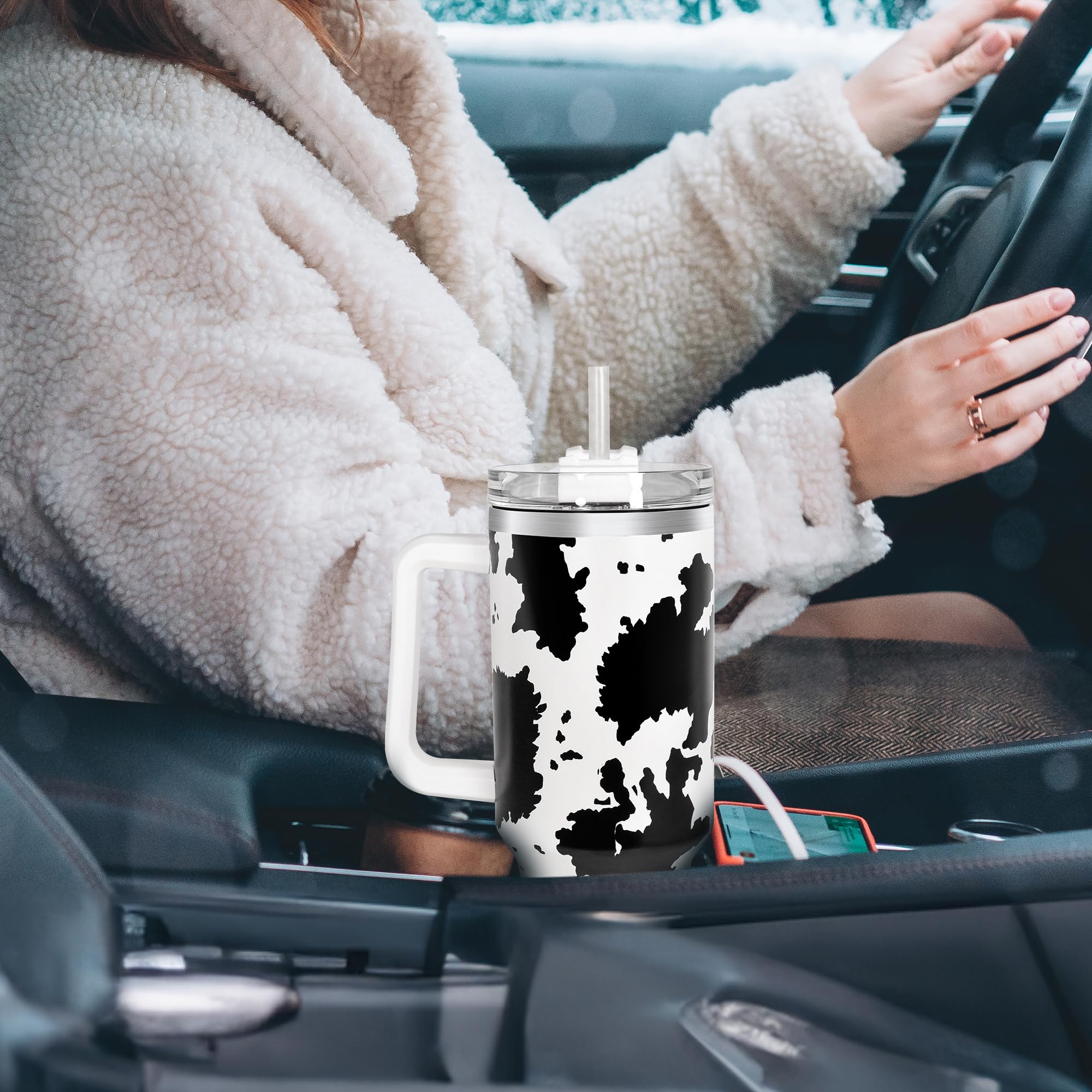 FECBK 40 onzas tumbler con base estrecha cabe en portavasos.