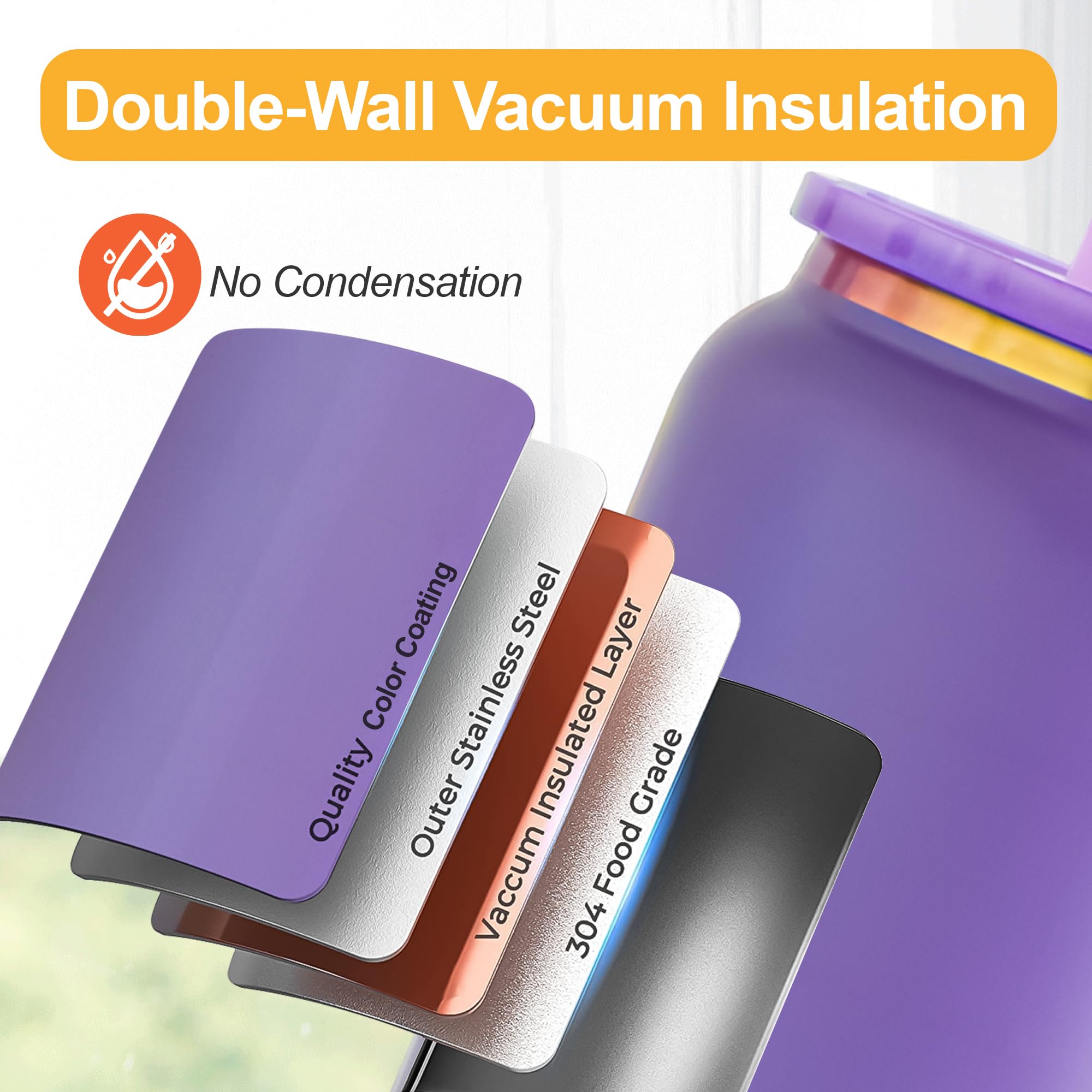 Vasos FECBK con doble pared aislante para bebidas calientes o frías.