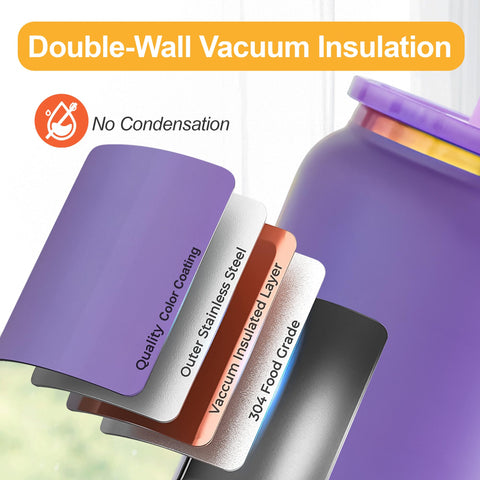 Vasos FECBK con doble pared aislante para bebidas calientes o frías.