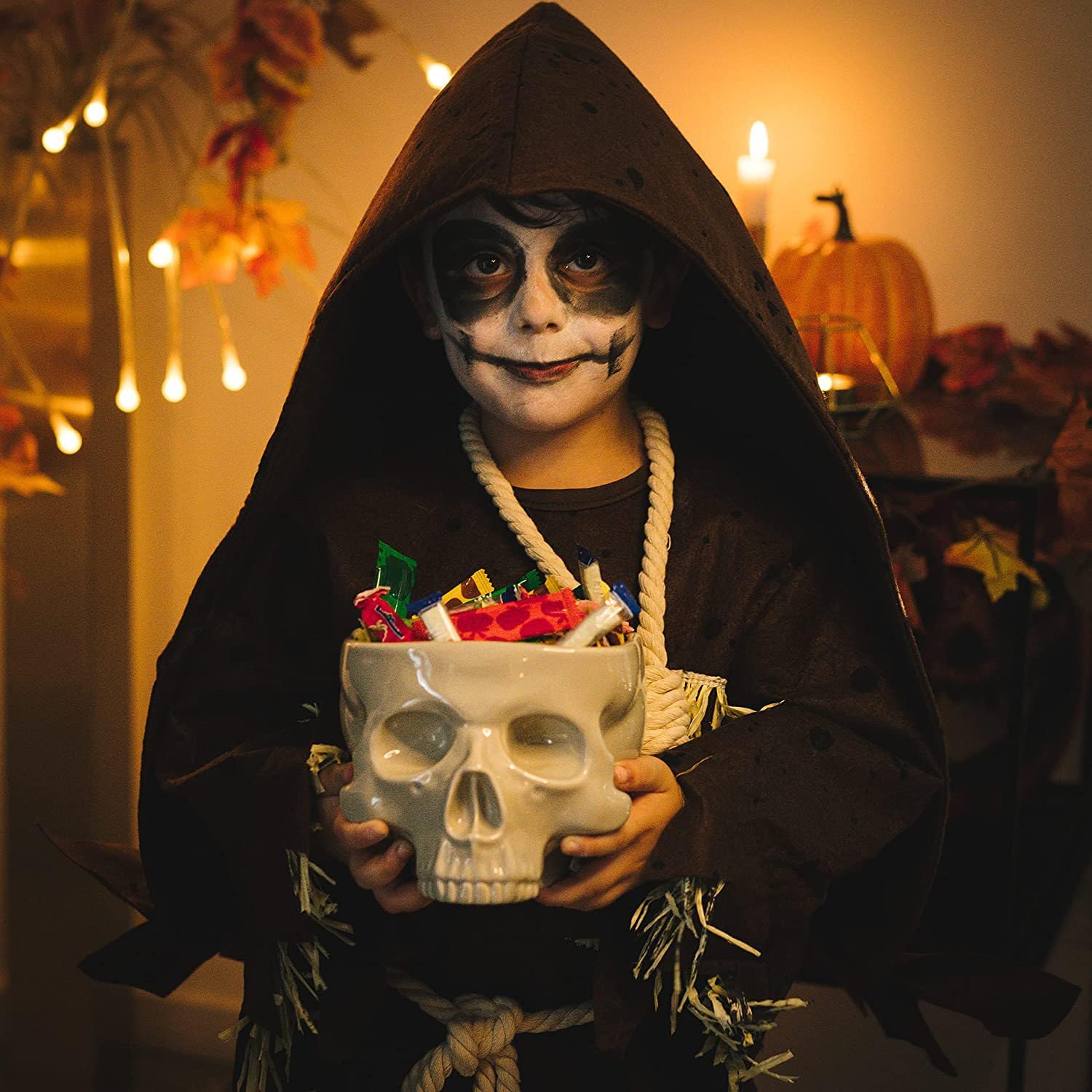 Acento decorativo Fecheche calavera para mesas góticas.