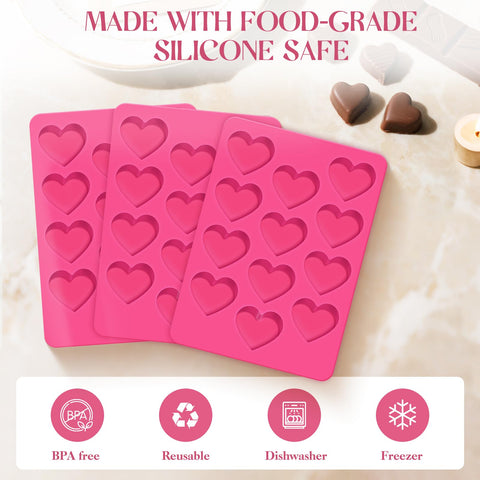 Feehope molde corazón silicona para pastelitos, porciones iguales en cada cavidad.