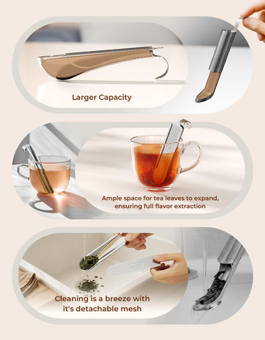 Feelife gancho ergonómico para tazas, sujeción estable durante la infusión.