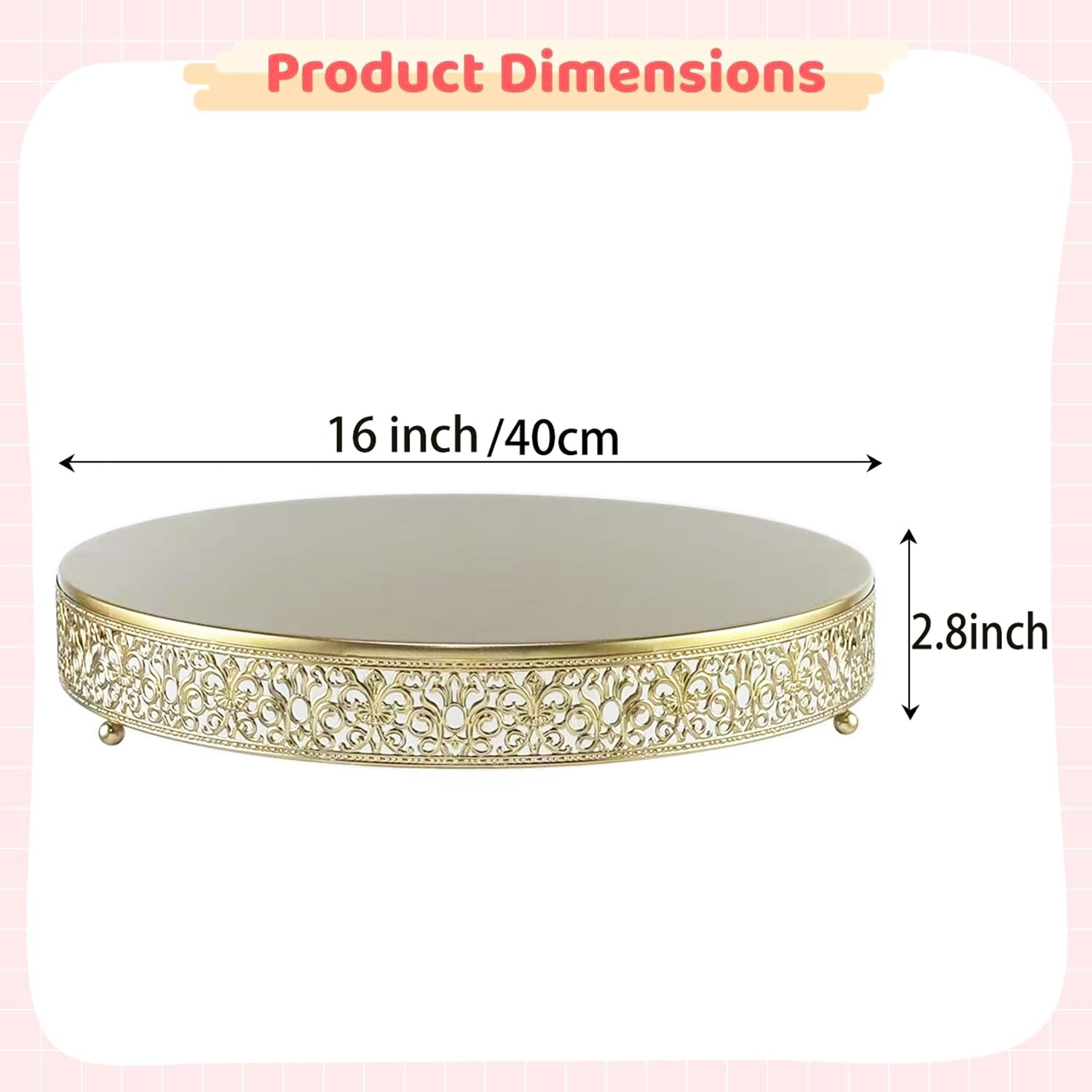 FEICTPOX base-pasteles dorado, soporte robusto para cupcakes y postres