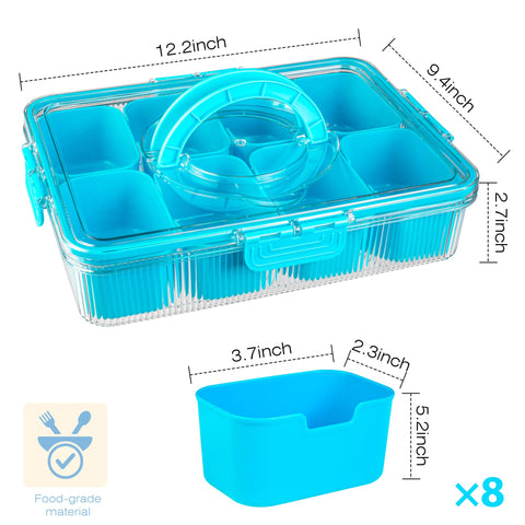 FEIOOD caja snackle lago azul asa integrada para llevar con facilidad