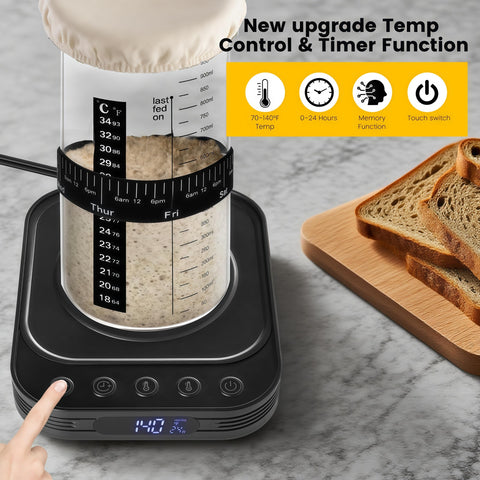 FEIOOD mat con temporizador de 24h y memoria para ajustar rutinas.