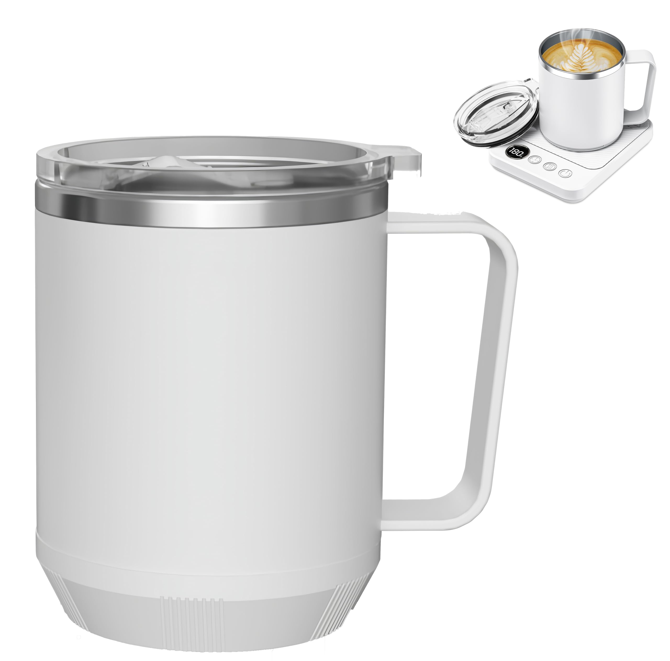 Taza Felibeaco 16oz con base plana removible para calentamiento rápido.