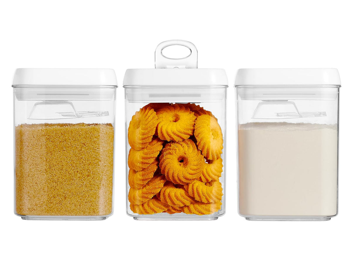 Felli Flip Tite contenedor de 5 pulgadas con cierre hermético para ingredientes secos.