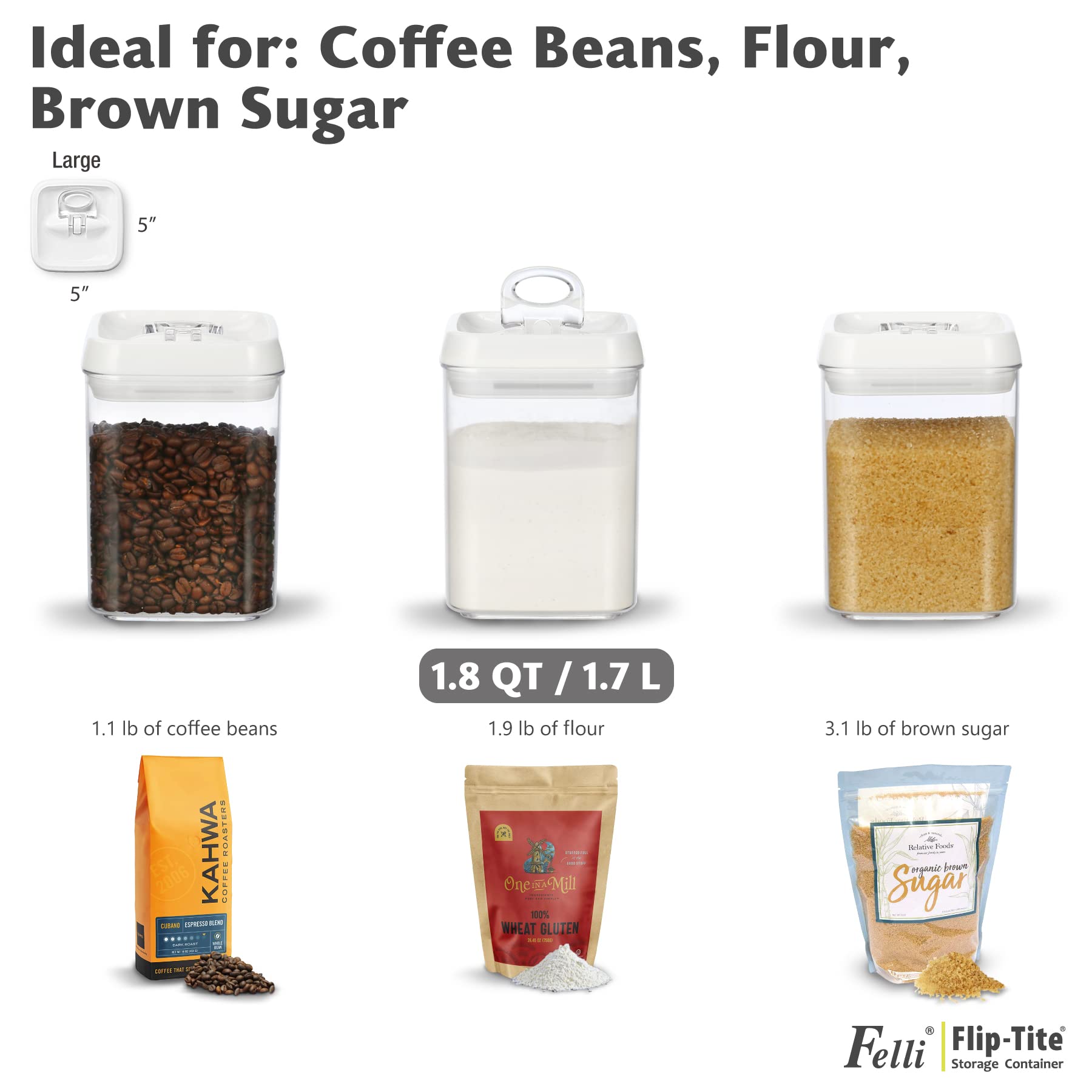 Producto libre de BPA y duradero: Felli Flip Tite.