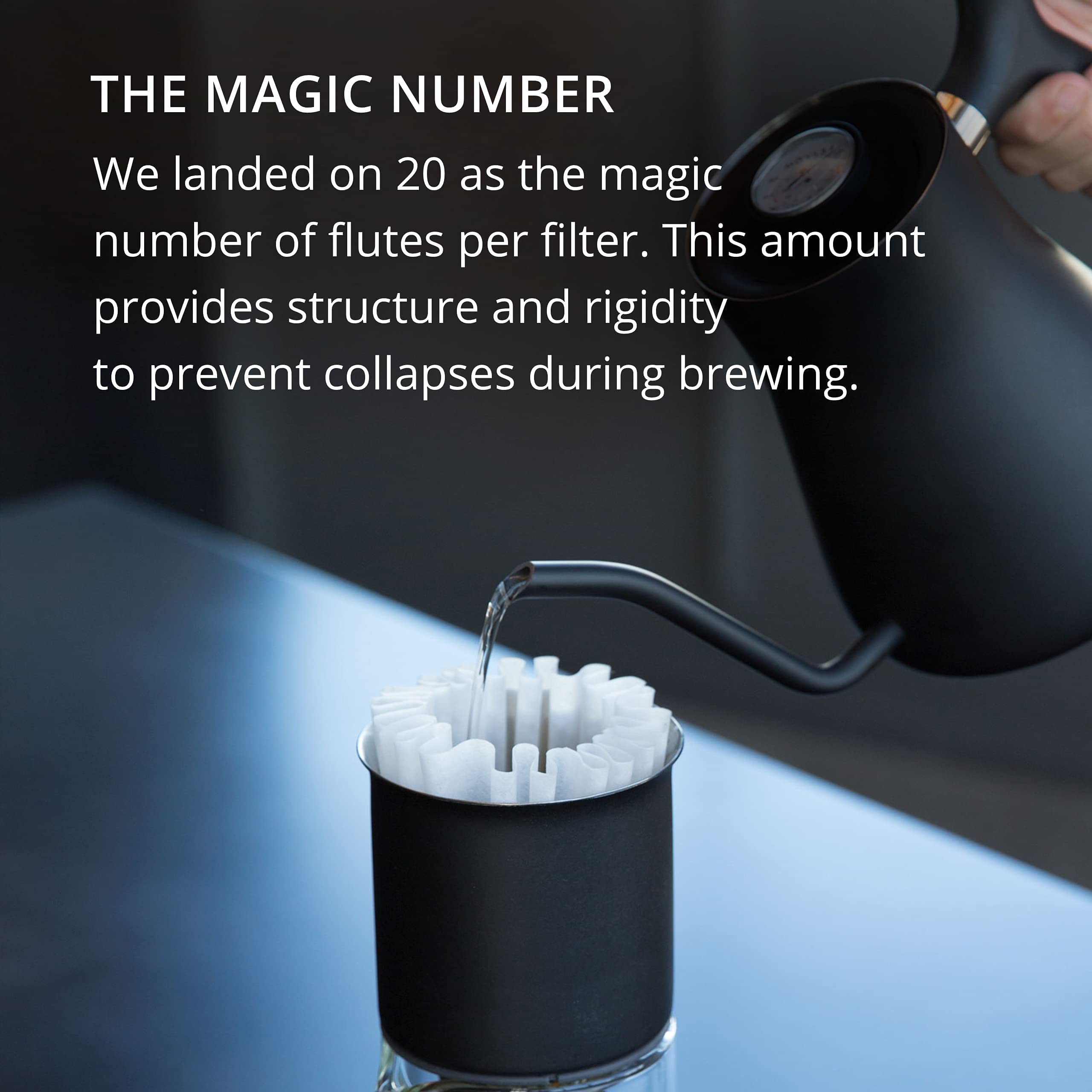 Papel filtrante para dripper Stagg XF, filtración precisa y consistente.