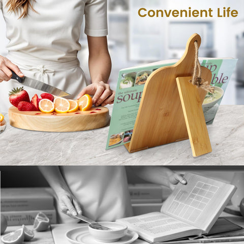Base estable Femicgal para libros de cocina, diseño compacto y sólido