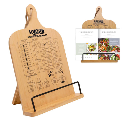 Soporte Femicgal para libros de cocina en bambú ajustable, lectura cómoda de recetas