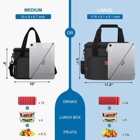 Femuar bolsa de almuerzo de gran capacidad para transportar comidas completas.