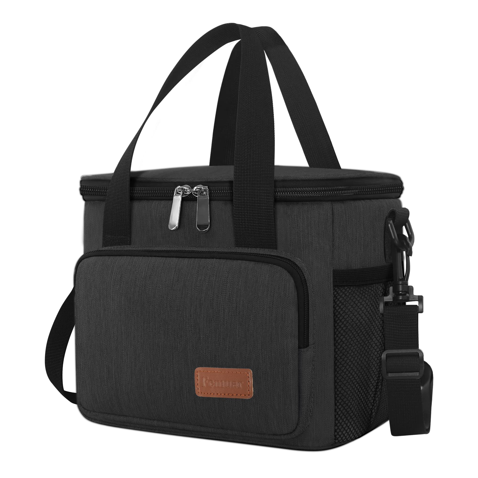 Femuar bolsa almuerzo grafito con capacidad amplia, ideal para trabajo o picnic