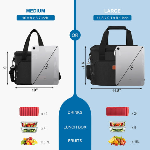 Femuar bolsa de almuerzo de gran capacidad para llevar comidas completas.