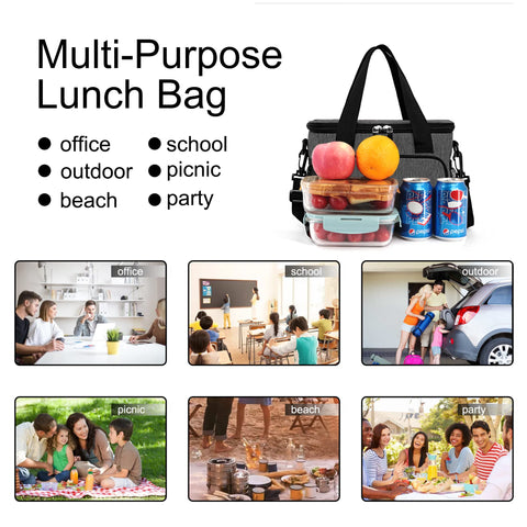Femuar bolsa de almuerzo, uso versátil para trabajo, picnic o viaje