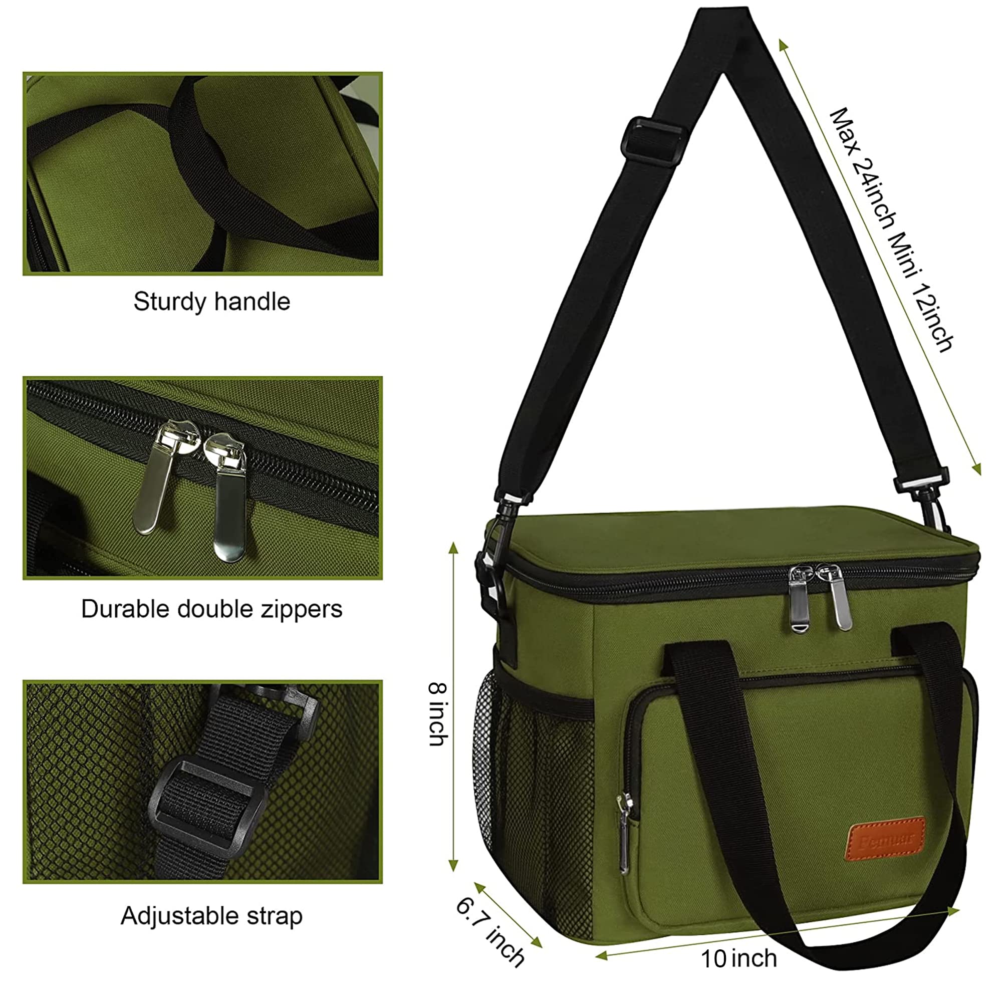 Femuar bolsa para trabajo, oficina y picnics, uso diario conveniente.