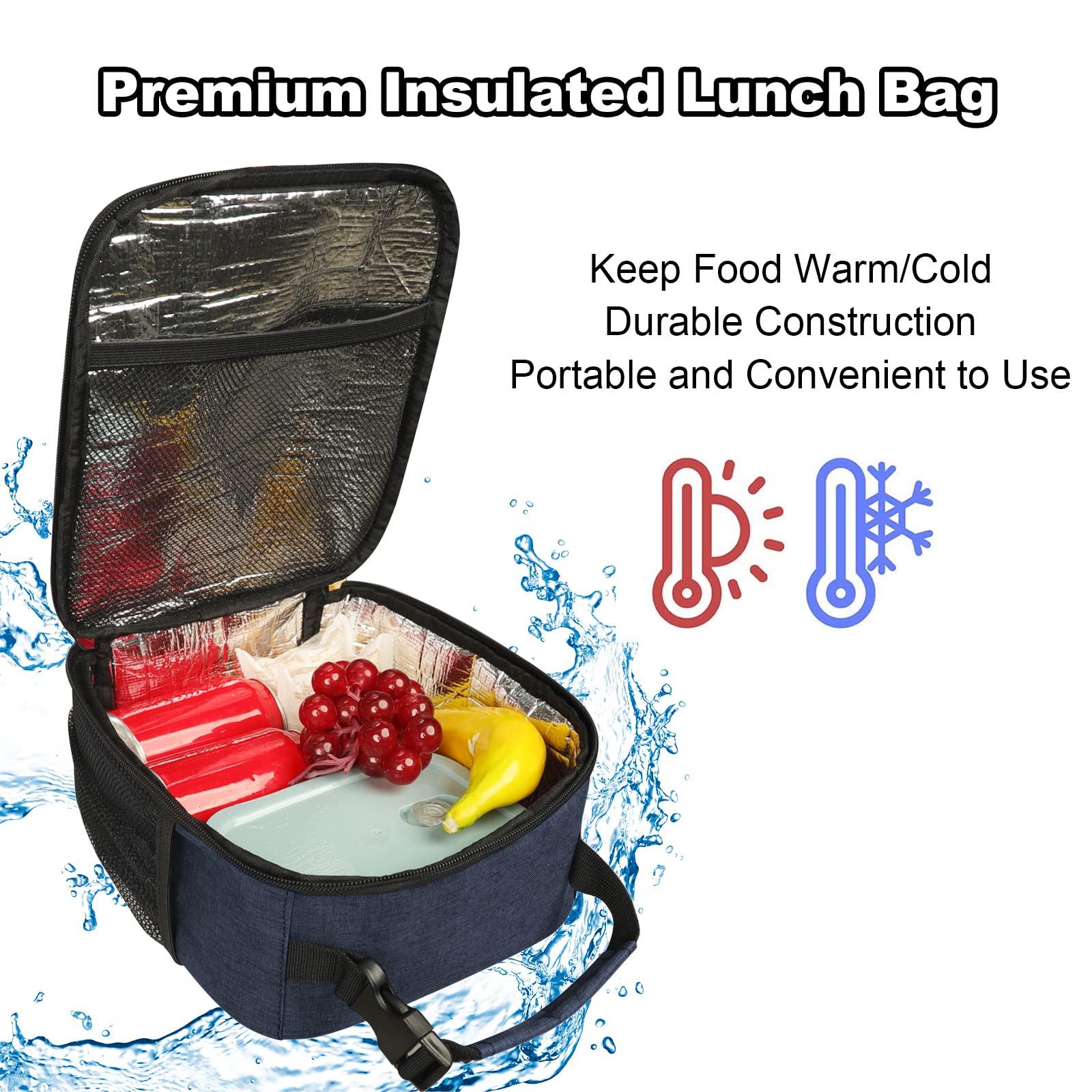Lonchera Femuar azul para adultos, ideal para trabajo o picnic