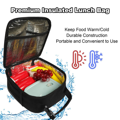 Femuar lunch box bolsillos exteriores para llaves y teléfono.