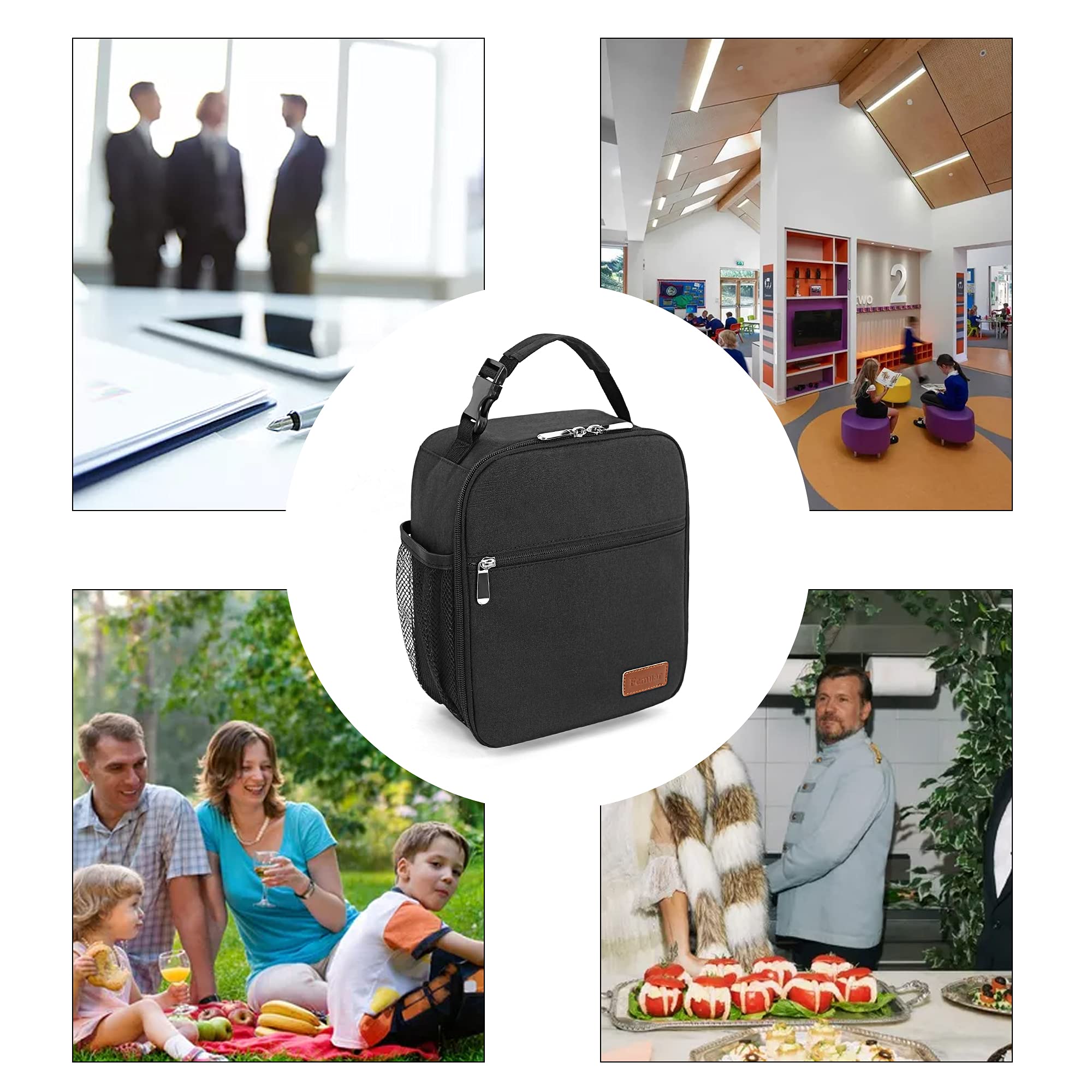 Femuar mango-con-broche facilita colgar o transportar la bolsa con una mano.