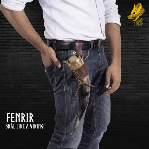 Cuerno Fenrir con acabado pulido y textura natural destacada