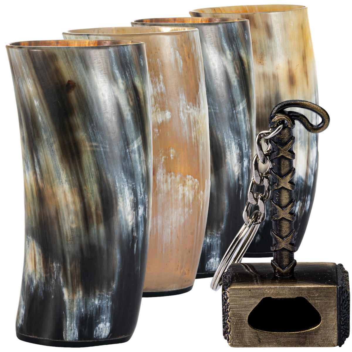 Copa de cuerno viking FENRIR con abrebotellas integrado, ideal para cerveza fría