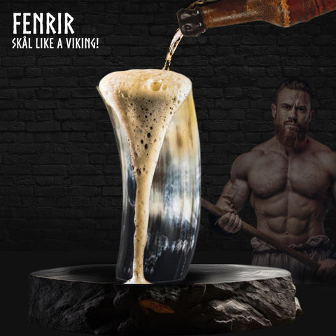 Cuerno viking FENRIR para bebidas medievales, capacidad 12-13 onzas