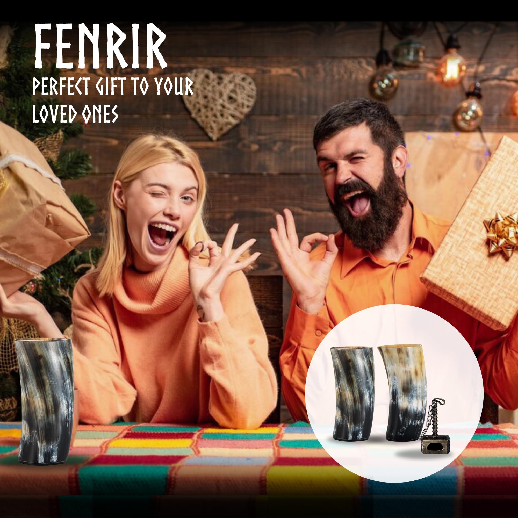 Empaque regalo FENRIR con bolsa protectora para cuernos viking