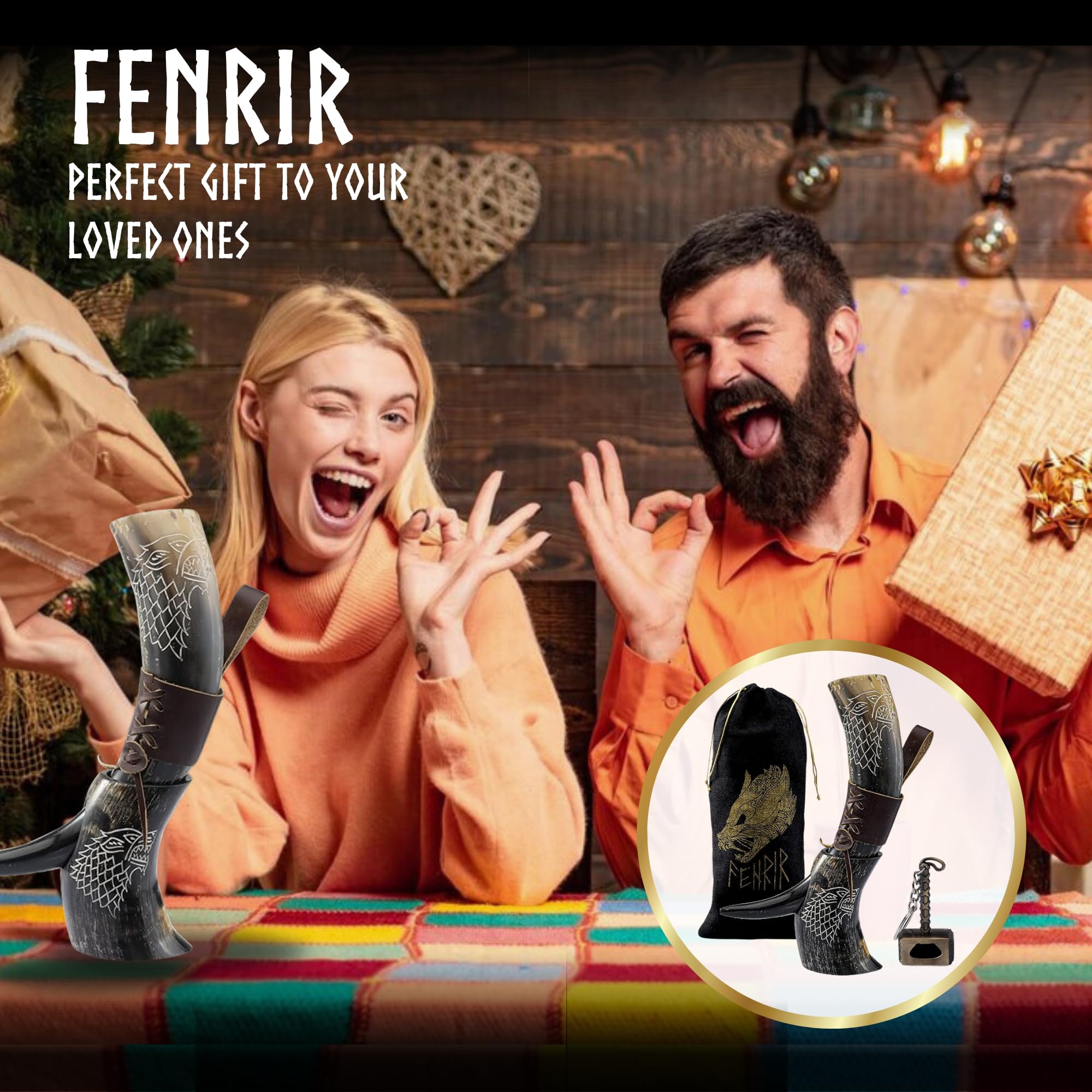 Conjunto regalo Fenrir vikingo, perfecto para sorprender a un amante de la historia
