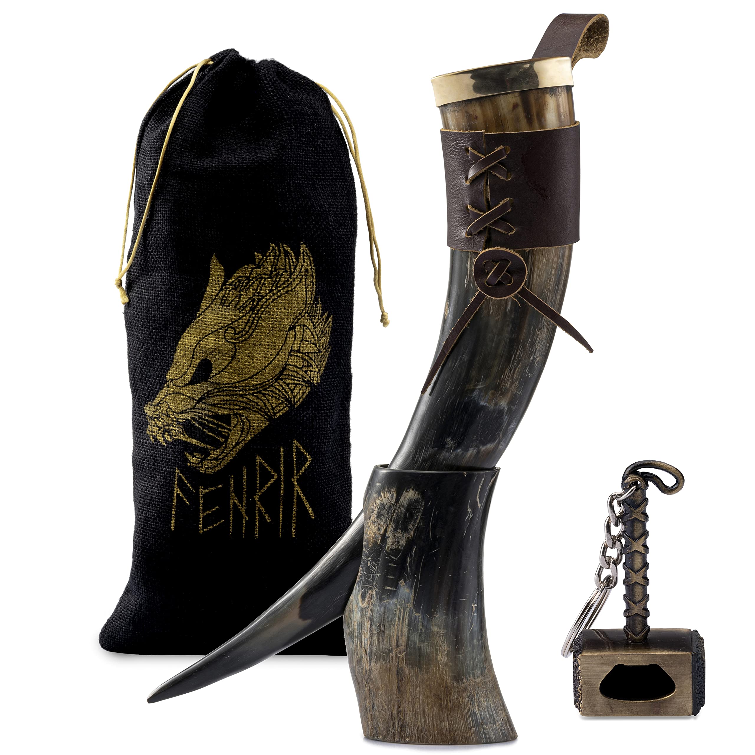FENRIR cuerno vikingo 16 oz para cerveza, experiencia auténtica