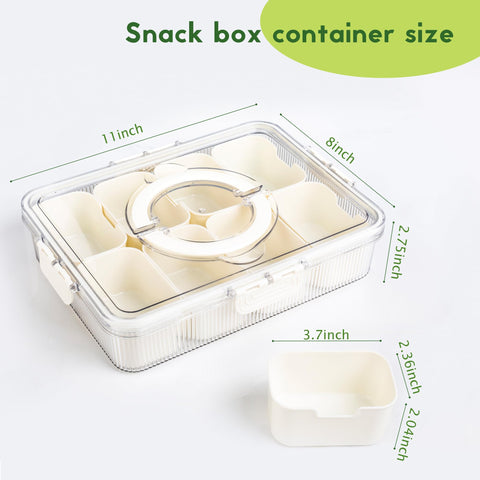 FEIOOD Snacklebox, ocho compartimentos removibles para snacks variados