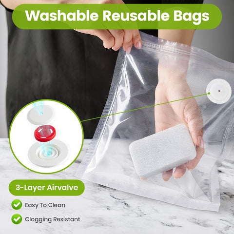 Bolsas FEPPO reutilizables para alimentos, tamaño 8-3x8-7 pulgadas.