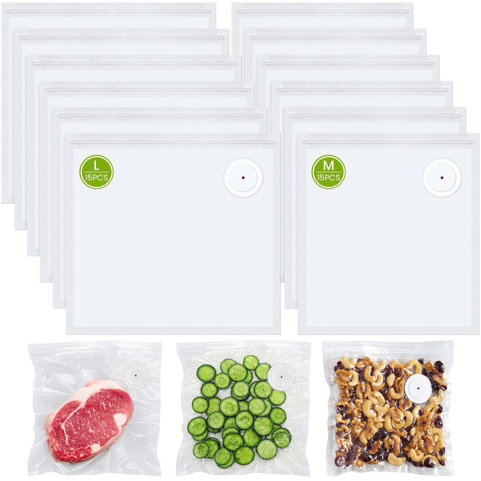 Bolsas FEPPO con vacio 8-3x8-7 para conservar alimentos frescos por más tiempo