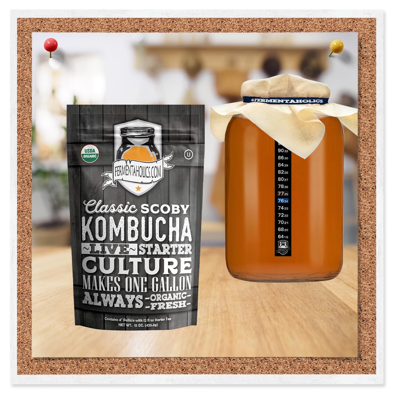 Fermentaholics SCOBY orgánico certificado para iniciar la fermentación.