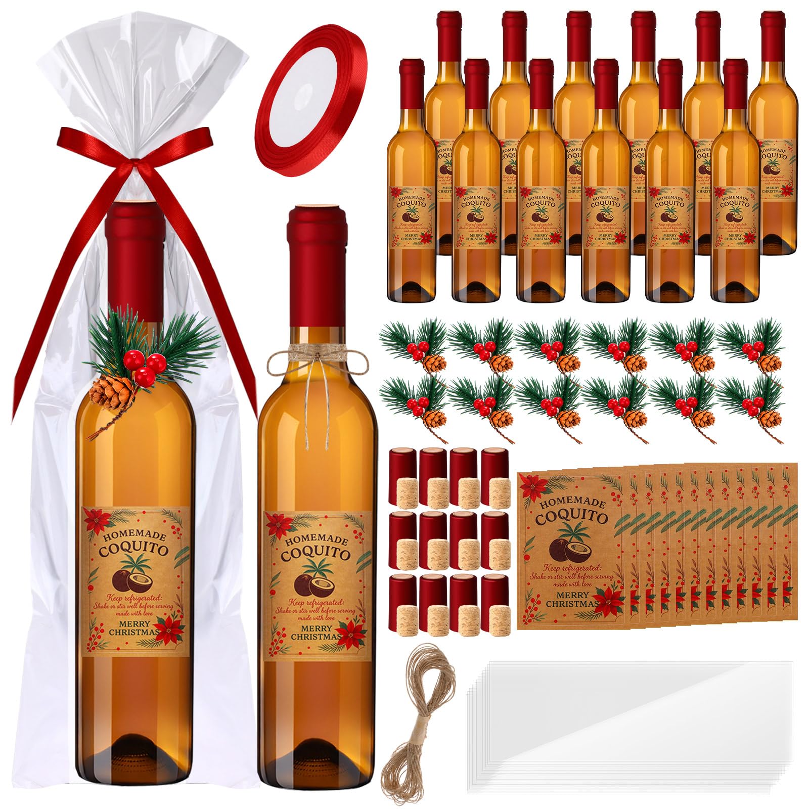 Botellas Ferrochef Coquito 500 ml listas para regalos caseros y festivos.