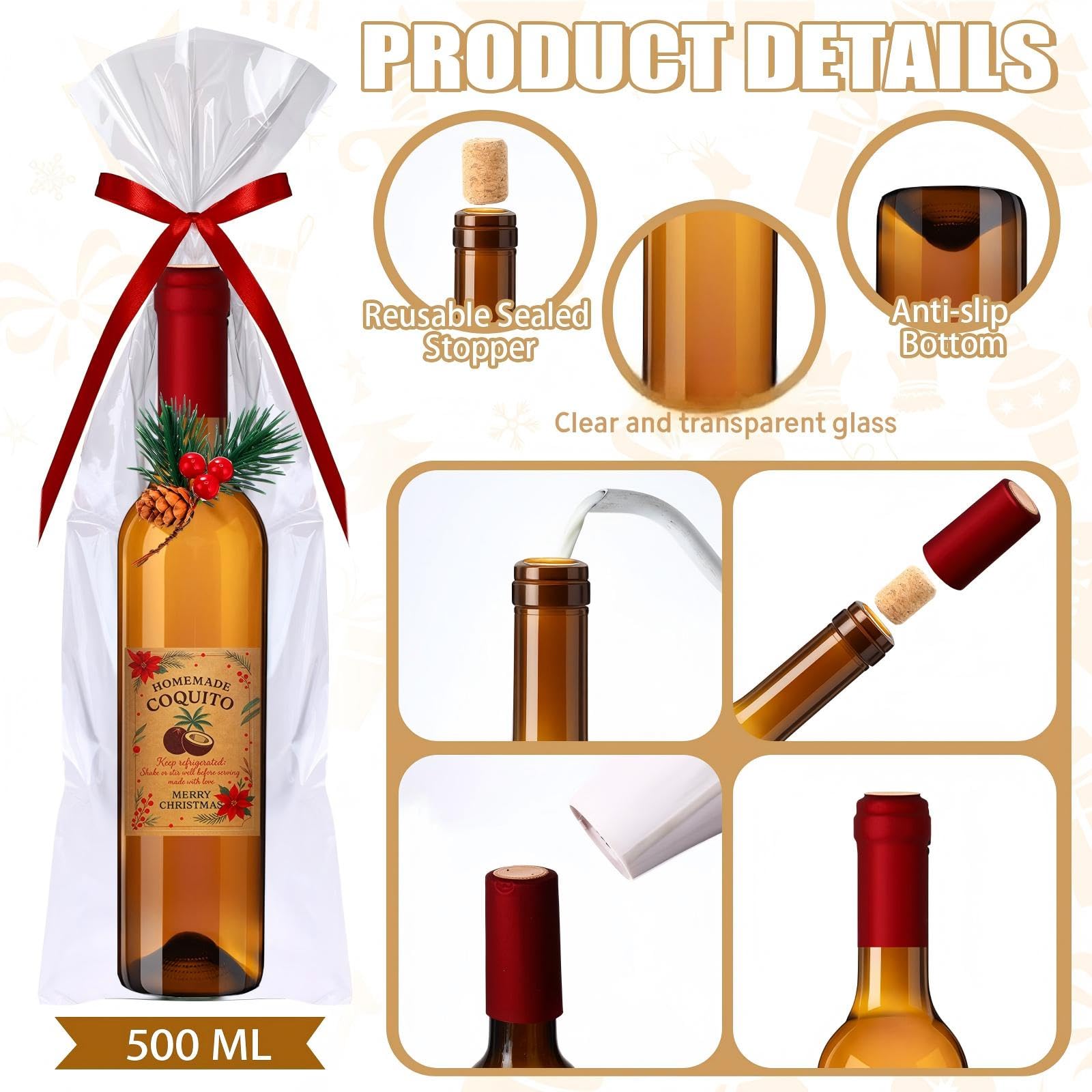 Etiquetas navideñas Ferrochef para personalizar bebidas.