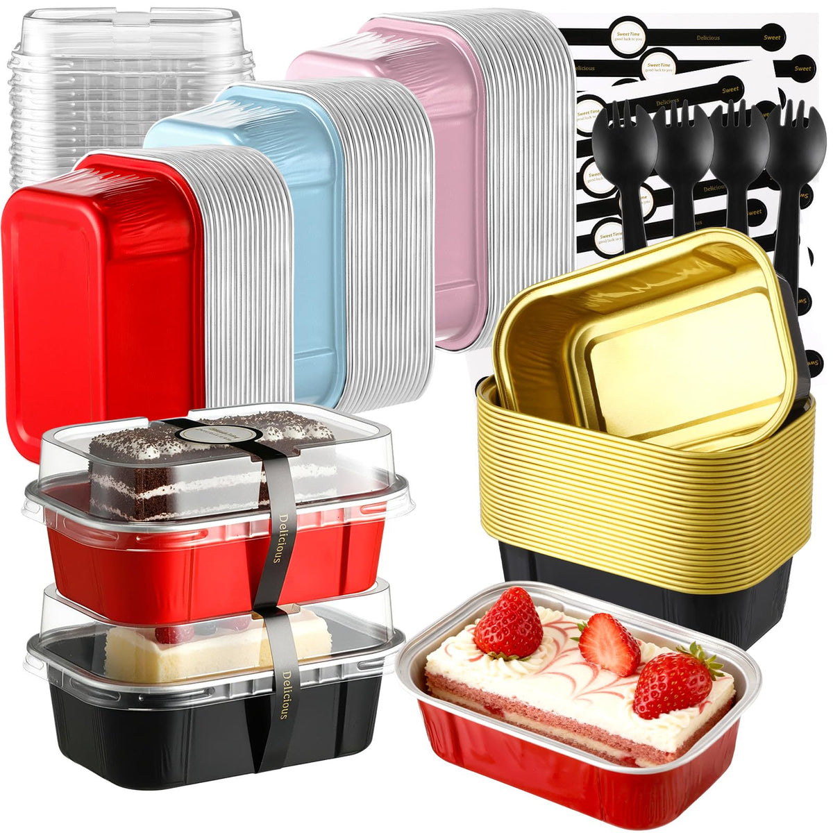 Ferrochef moldes mini pan con tapa y cuchara para porciones fáciles