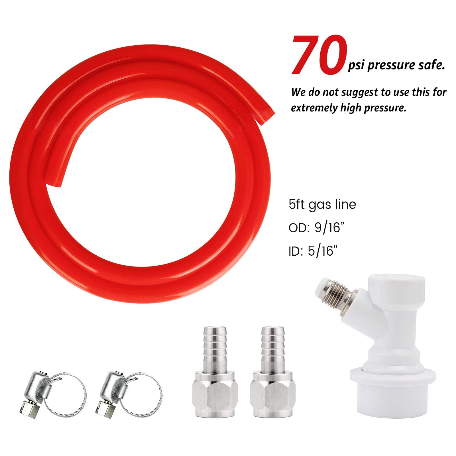 Conector Ball Lock Ferroday de 5/16 para CO2 y cerveza casera.