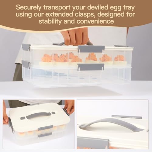 Mango ergonómico Fertilfy para llevar fácilmente las porciones de huevos.