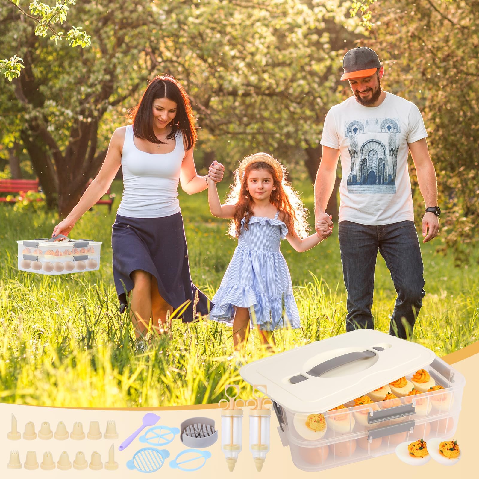 Organizador Fertilfy para huevos, usable en viajes y eventos.