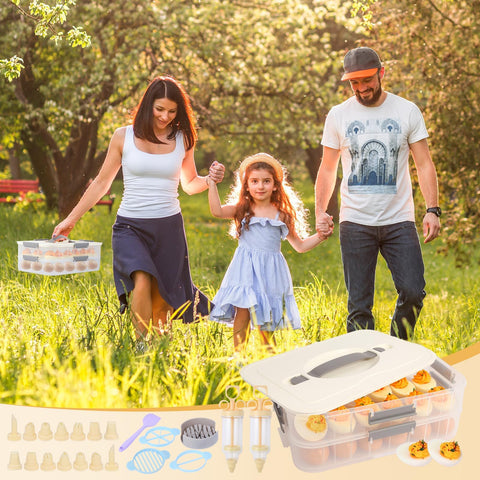 Organizador Fertilfy para huevos, usable en viajes y eventos.