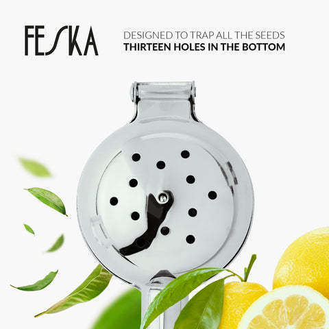 FESKA exprimidor fácil de lavar, apto lavavajillas para limpieza rápida.